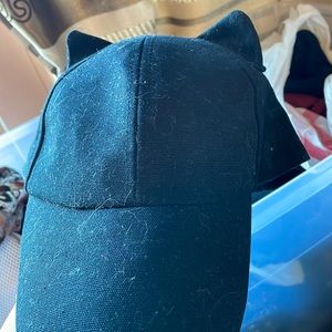 Charlotte Russe used black cat ear Velcro back hat